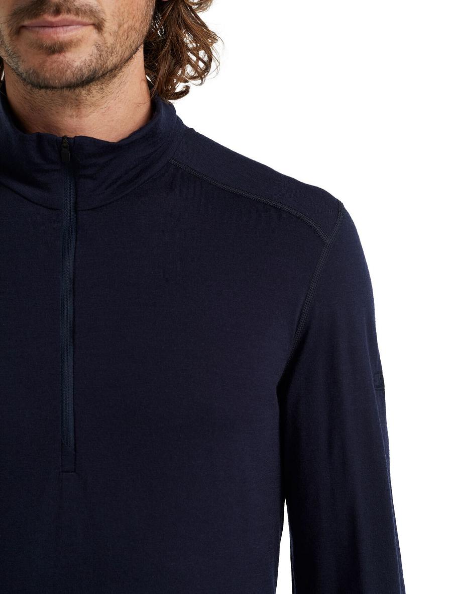 Base Layers Icebreaker Merino 200 Oasis Long Sleeve Half Zip Thermal Top Męskie Granatowe | PL 1588FDNM